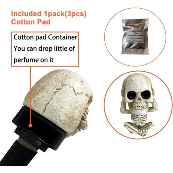 Skull Decor Halloween Car Air Freshener Vent Clip Goth Truck Interior - Picture 3 of 7